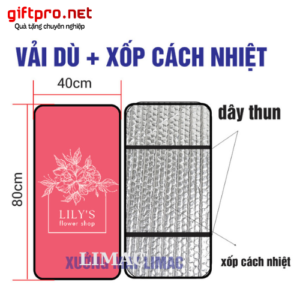 Bạt che yên xe máy in logo Tiệm hoa Lily