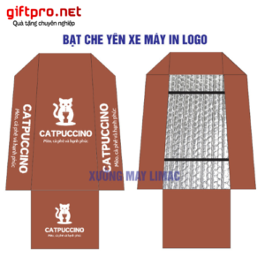 Bạt che yên xe máy in logo Tiệm và phê