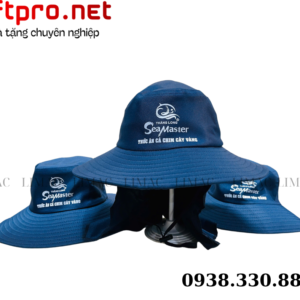 NÓN TAI BÈO XANH ĐEN CÓ CHE GÁY IN LOGO THĂNG LONG SEA MASTER 3 12
